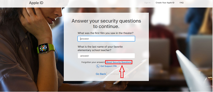 reset security questions