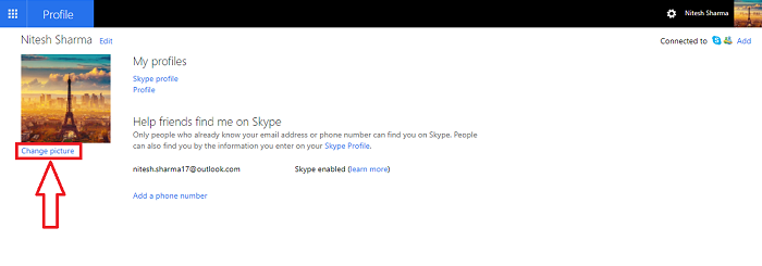 change my outlook email profile picture