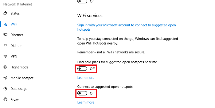 wifi hotspot disable