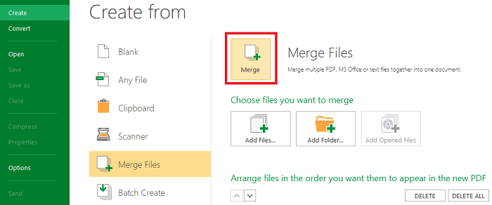 merge files pdf