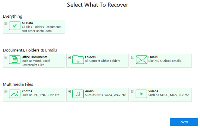 select file to recover