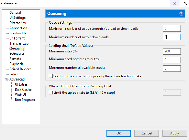 utorrent queuing