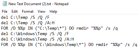 Deleting Temporary Files Using the Batch Files