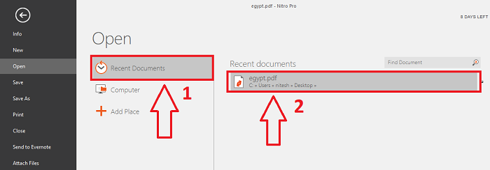 recent document nitro