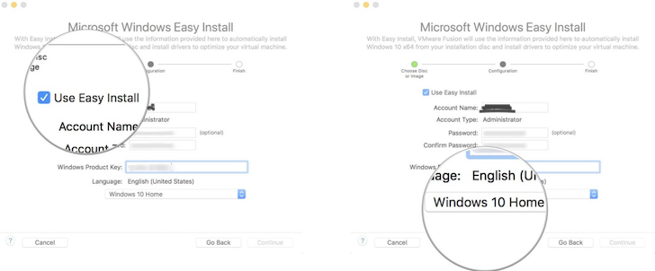 setup windows on fusion