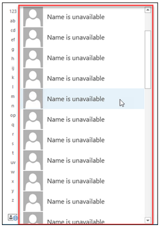 outlook 2016 contacts not in address book