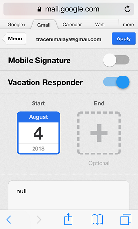 vacation responder iphone