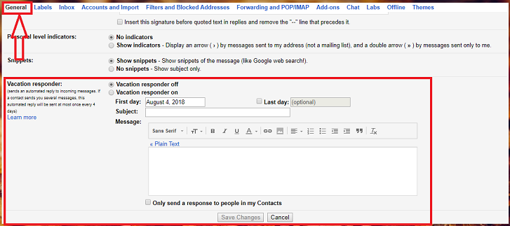 How to Set Gmail Away Message With Vacation Responder