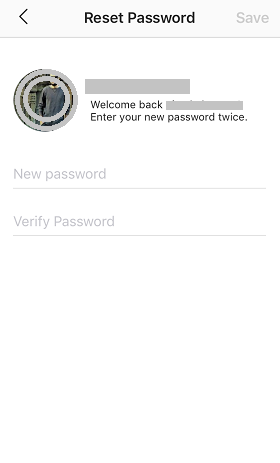 reset instagram password