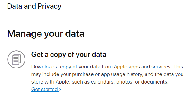 get copy of your data