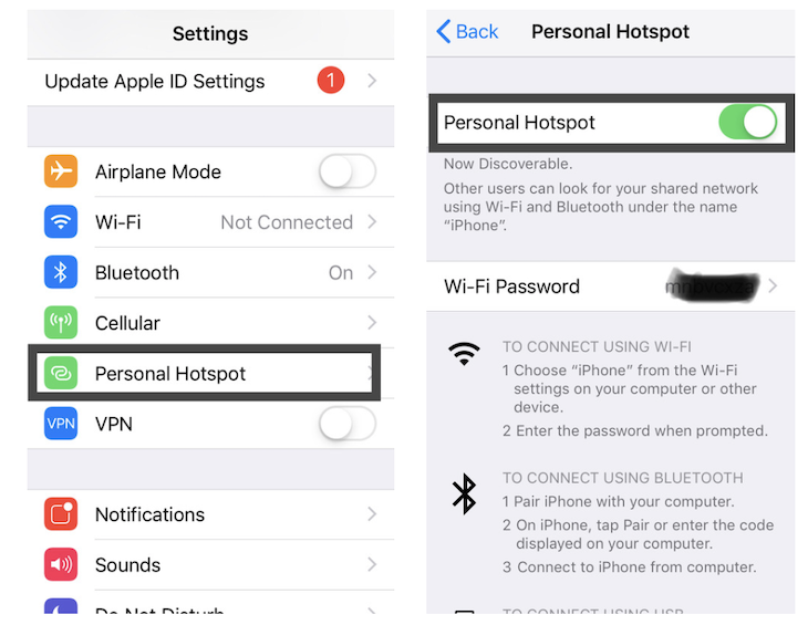 how to turn on macbook air hotspot