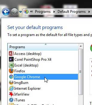 chrome browser default