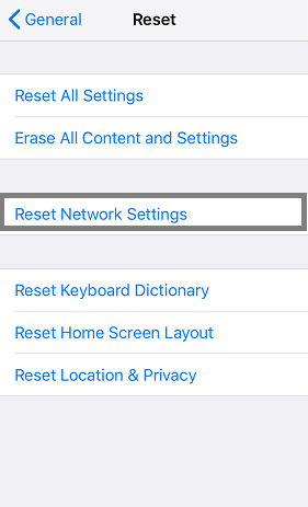 reset network settings