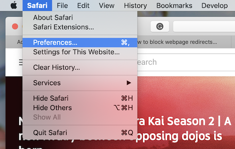 safari preferences