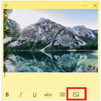 add image to sticky notes