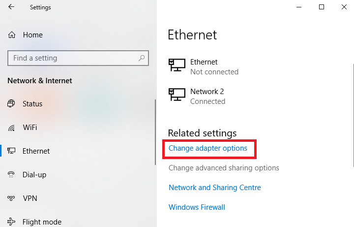 change adapter options