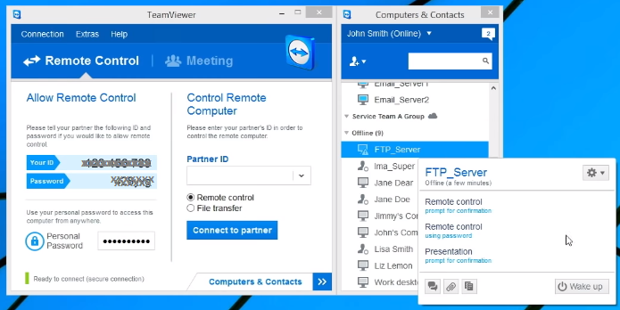 connect teamviewer