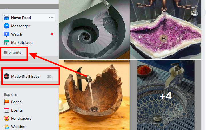 facebook shortcuts