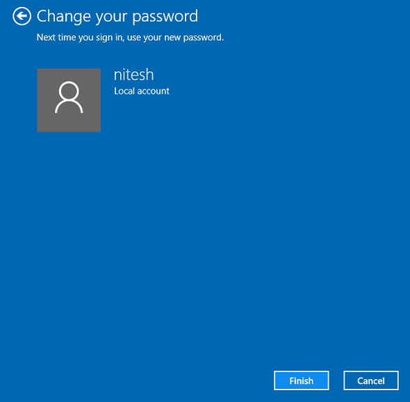 finish password