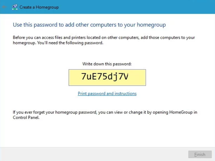 homegroup password