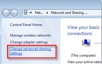 network sharing windows 7