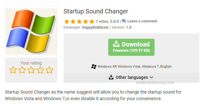 startup sound changer