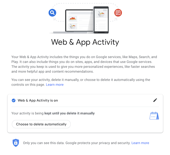 web & app activity