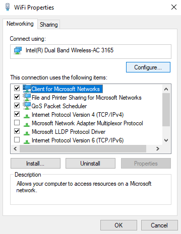 wifi properties