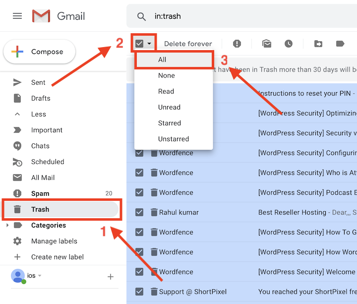 how to delete all your gmail inbox