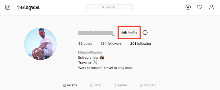 edit profile instagram