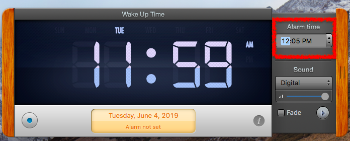 set alarm on a mac
