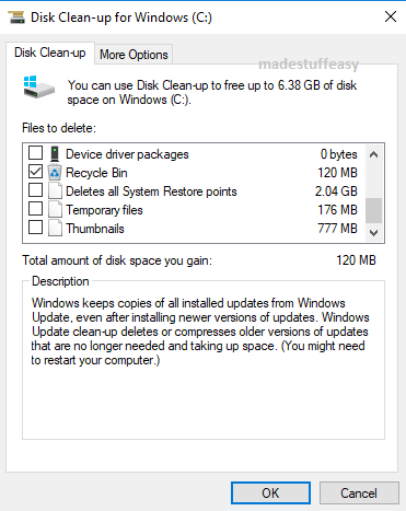 windows disk cleanup