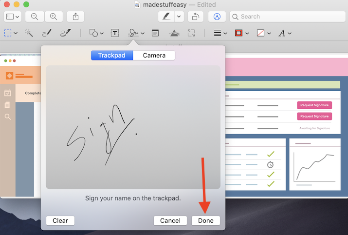 create signature trackpad