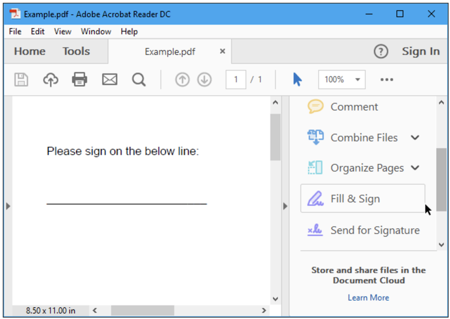 add signature to adobe fill and sign