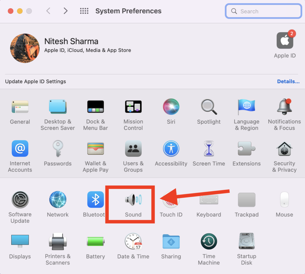 system preferences sound