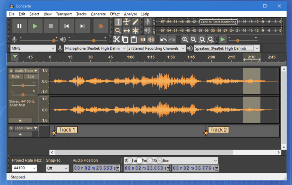 Audacity features