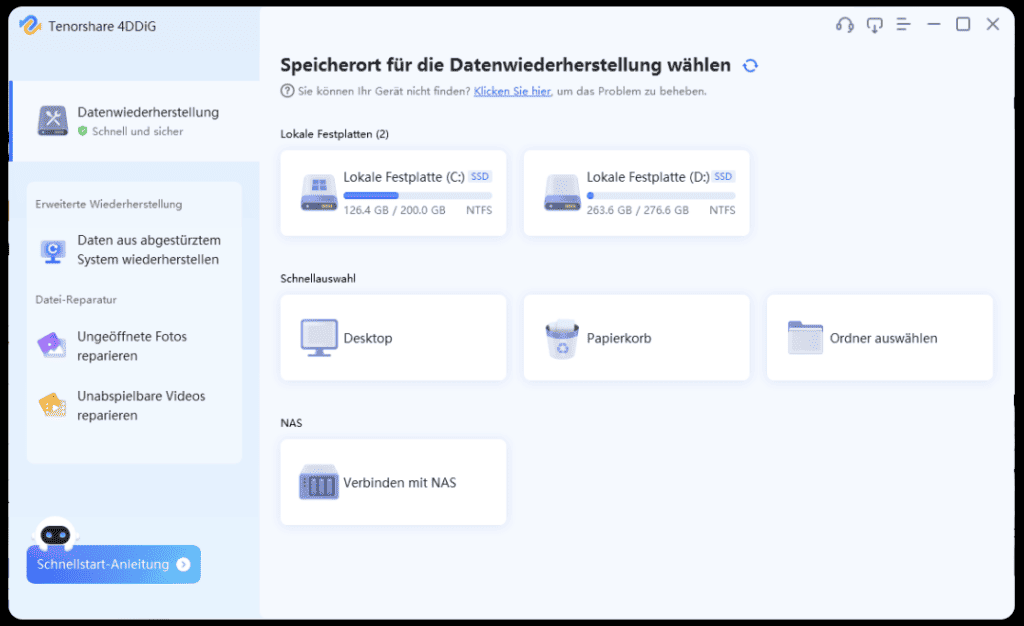 Tenorshare 4DDiG Partition Manager UI