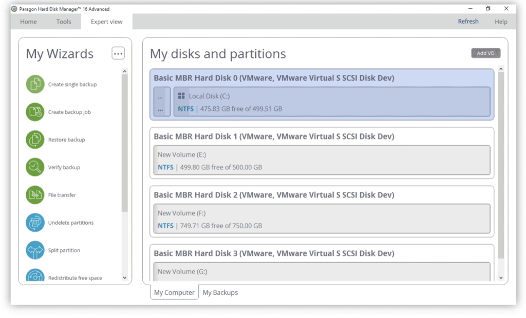 paragon partition master ui