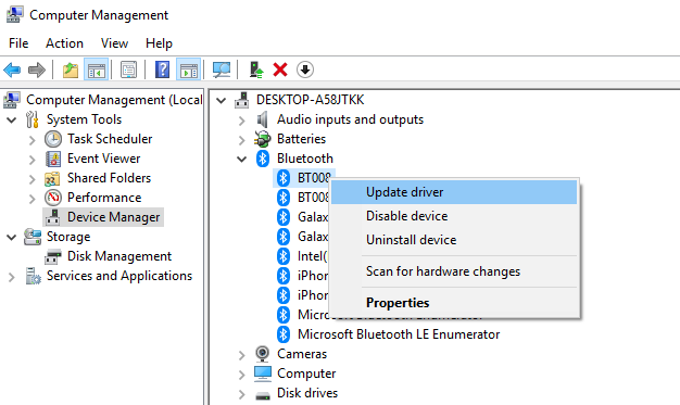 update driver using device manager