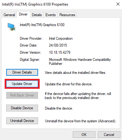 update graphics driver