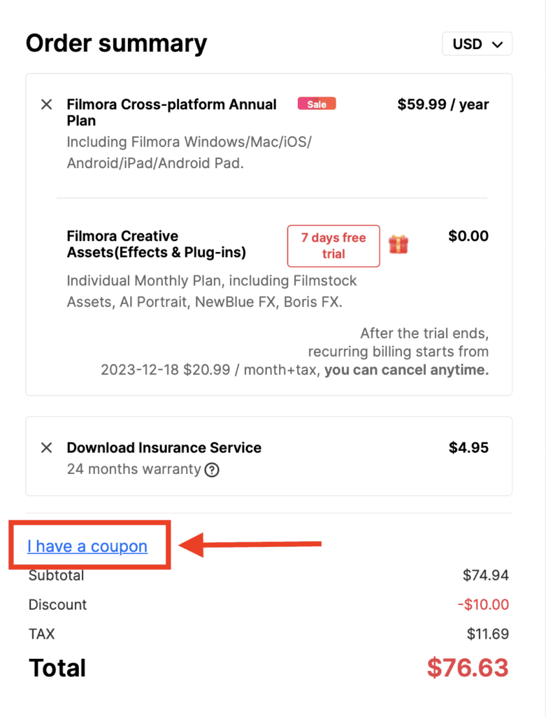 coupon for filmora
