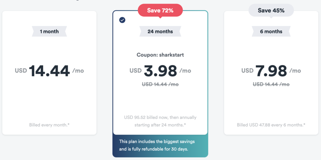 surfshark pricing