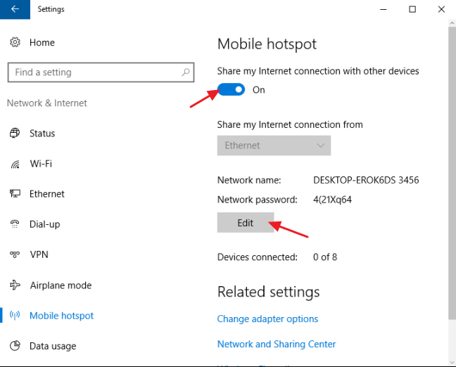 hotspot on windows pc