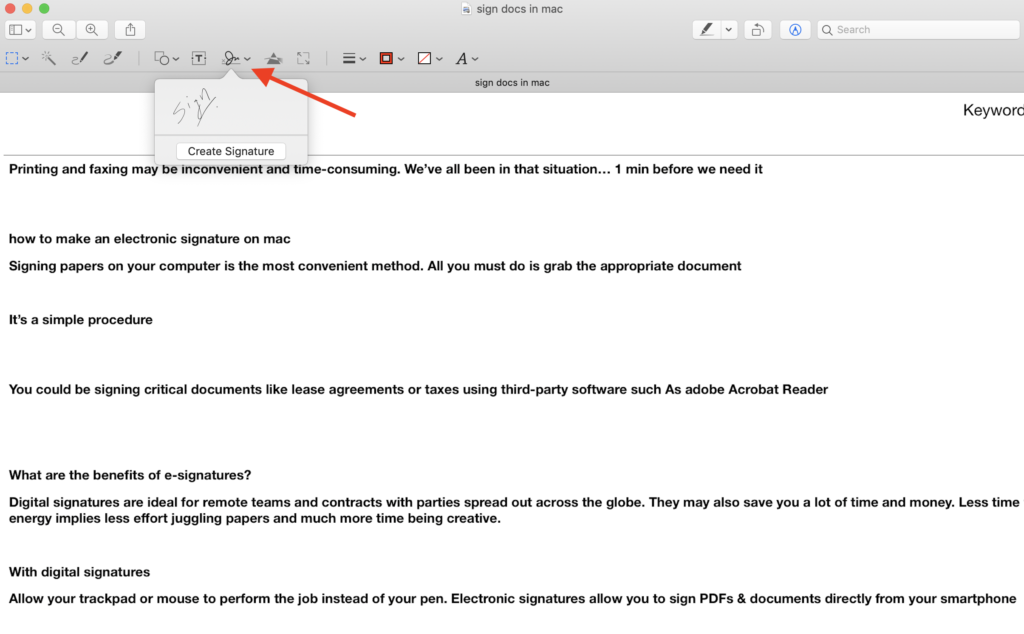 how to create a digital signature in preview