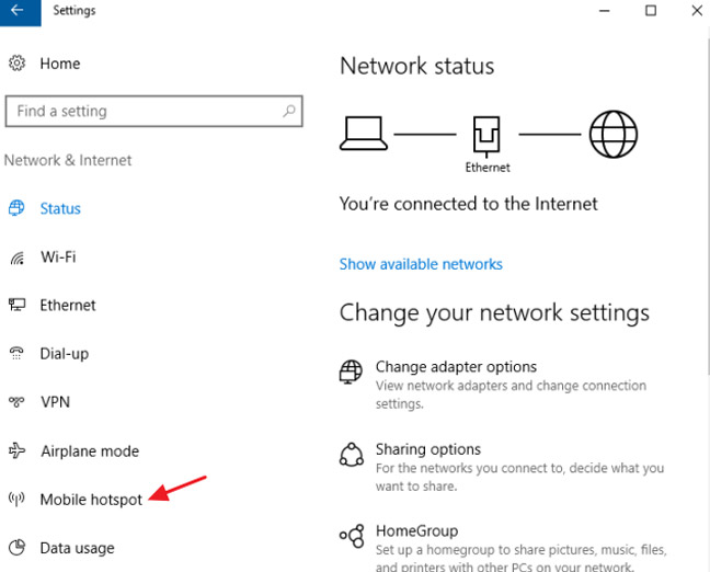 mobile hotspot windows