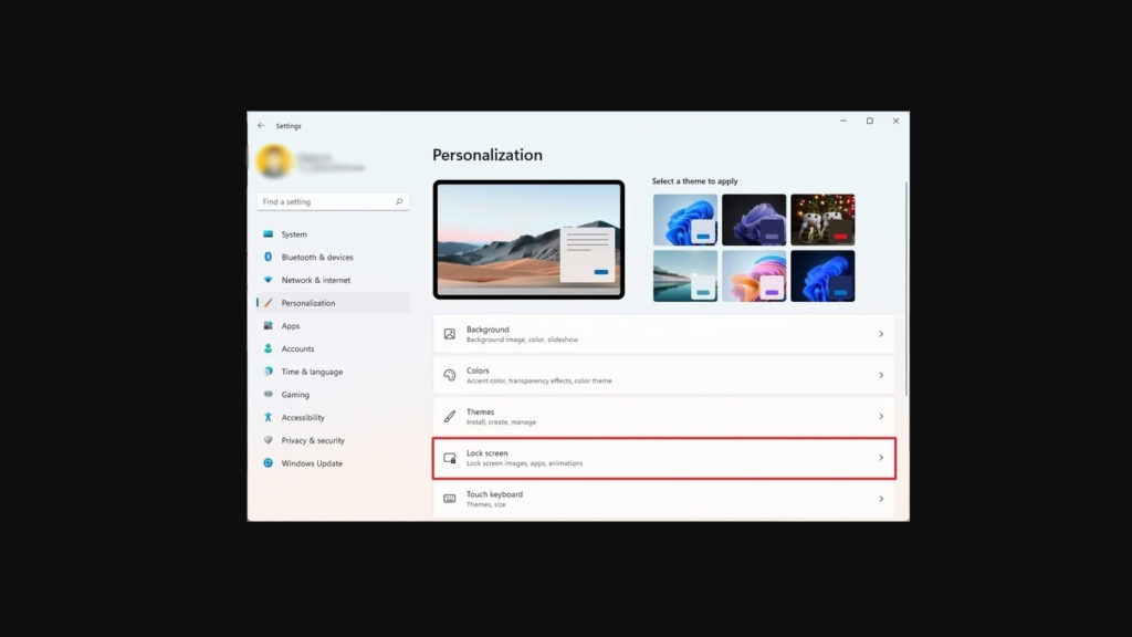 personalization lock screen
