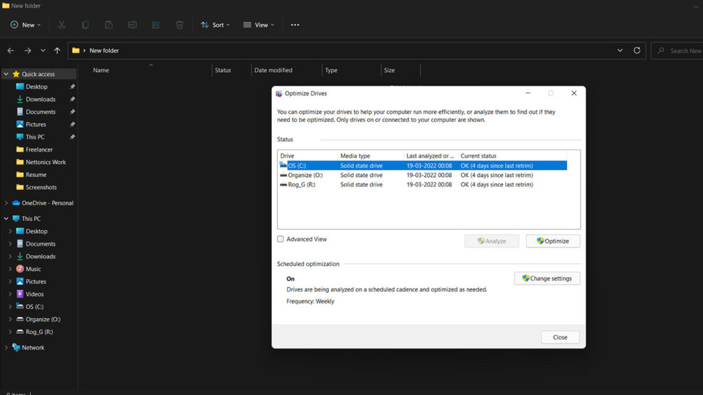 optimize drives windows