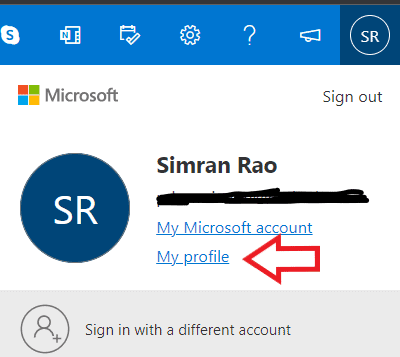 Outlook My Profile