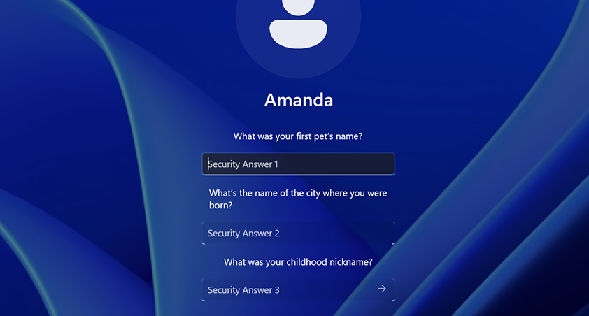 Microsoft Support page describing the 'I forgot my password' option on the Windows sign-in screen.